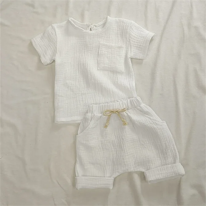 2 Pieces Cotton Newborn Baby Girl Romper T-shirts and Shorts Set - Image 3