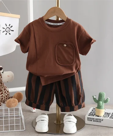 Summer Toddler Newborn Baby Boy Clothes Sets T-shirt+Pants