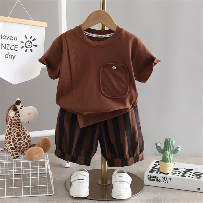 Summer Toddler Newborn Baby Boy Clothes Sets T-shirt+Pants