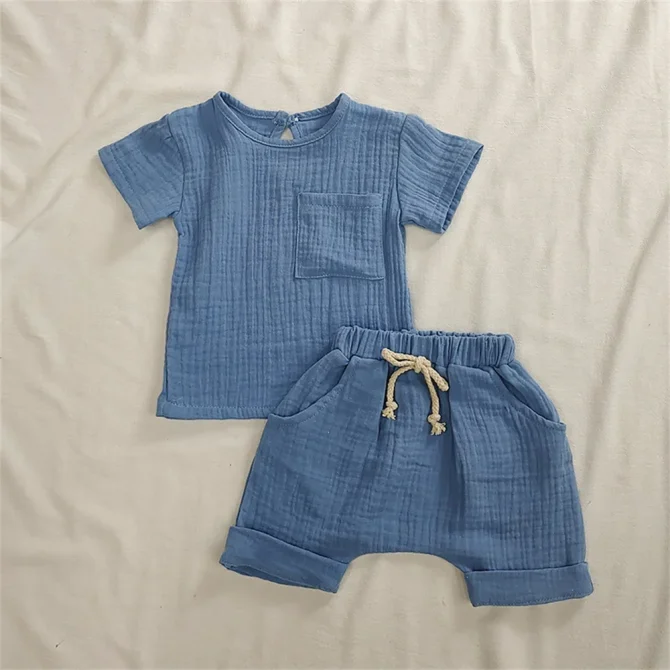 2 Pieces Cotton Newborn Baby Girl Romper T-shirts and Shorts Set - Image 6