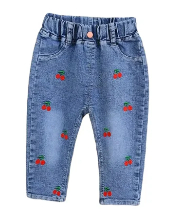 New Children's Denim Elastic Versatile Fashion Pants