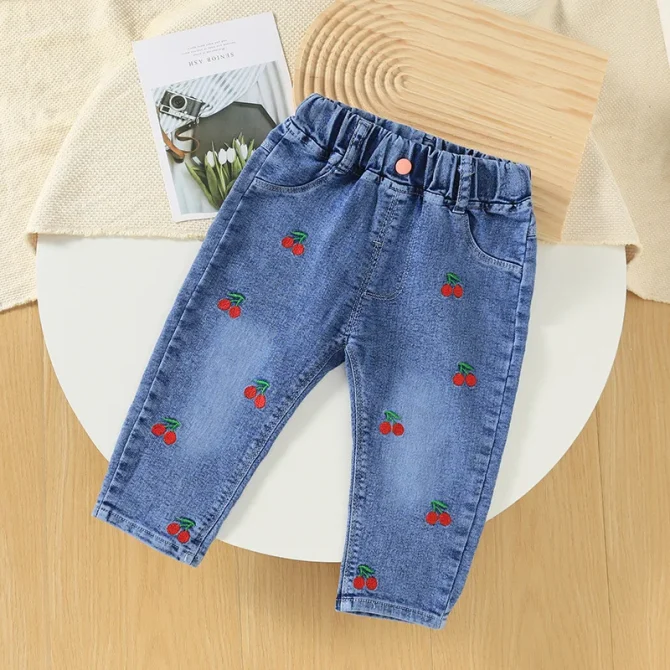 New Children's Denim Elastic Versatile Fashion Pants - Image 2