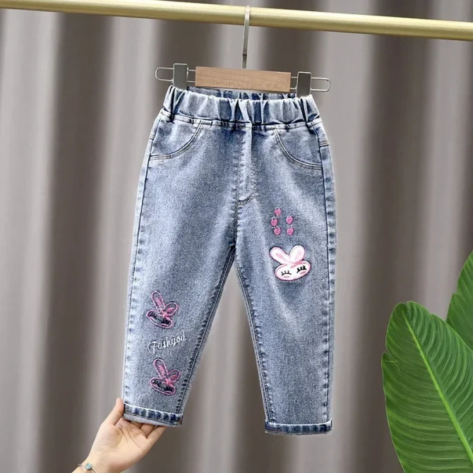 Kids Baby Girls Casual Denim Clothing Pants Bottoms 1 2 3 4 5 6 7 Years - Image 3