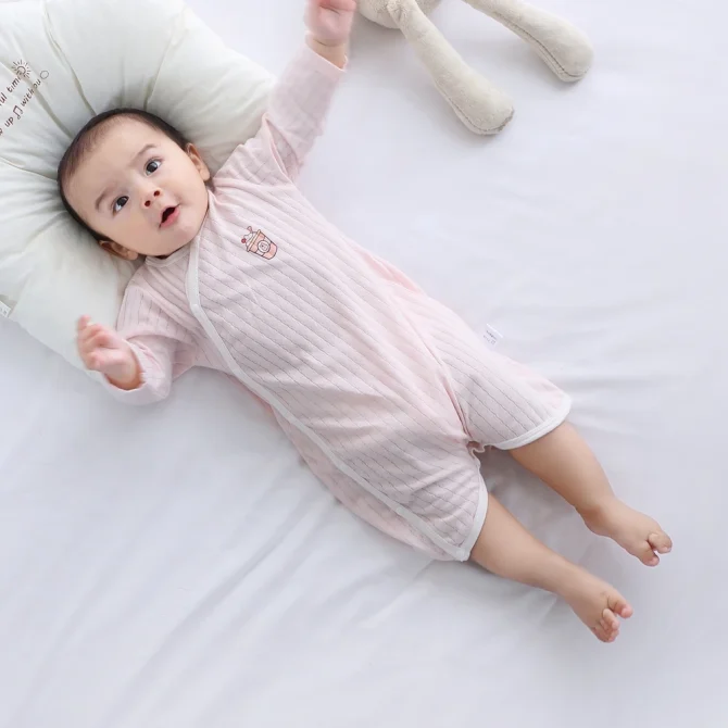 Summer Newborn Baby Homewear Cotton Infant Rompers Soft Baby Pajamas - Image 4