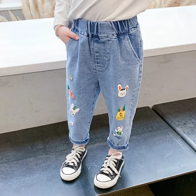 Kids Baby Girls Casual Denim Clothing Pants Bottoms 1 2 3 4 5 6 7 Years - Image 6