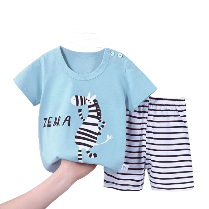 T-shirt+Shorts 2-Piece Cotton Clothing Set Pajamas 0-6 Y - Image 2
