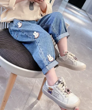 Kids Baby Girls Casual Denim Clothing Pants Bottoms 1 2 3 4 5 6 7 Years