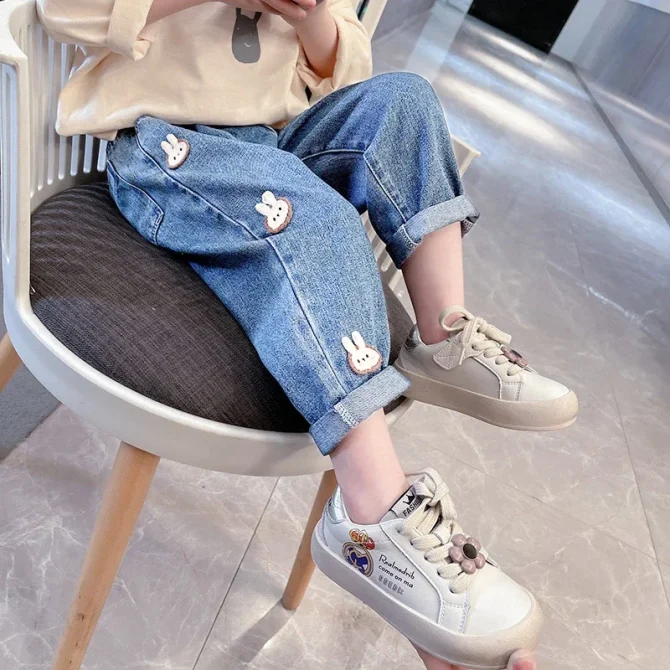 Kids Baby Girls Casual Denim Clothing Pants Bottoms 1 2 3 4 5 6 7 Years