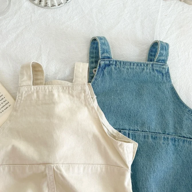 Spring And Autumn Newborn Infant Baby Boys And Girls Cowboy Sleeveless Rompers - Image 5