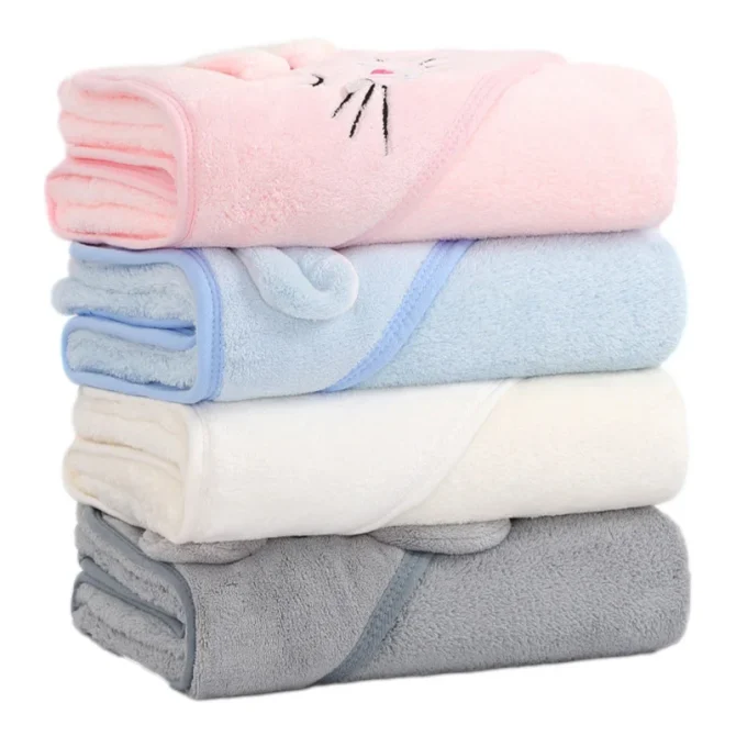 Cartoon Animal Baby Bath Soft Newborn Hooded Towel Blankets - Image 3
