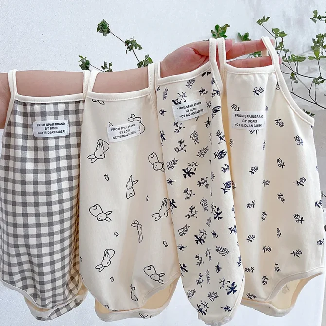 Infant Newborn Baby Girl Floral Romper Kids Spaghetti Strap One Piece Jumpsuit