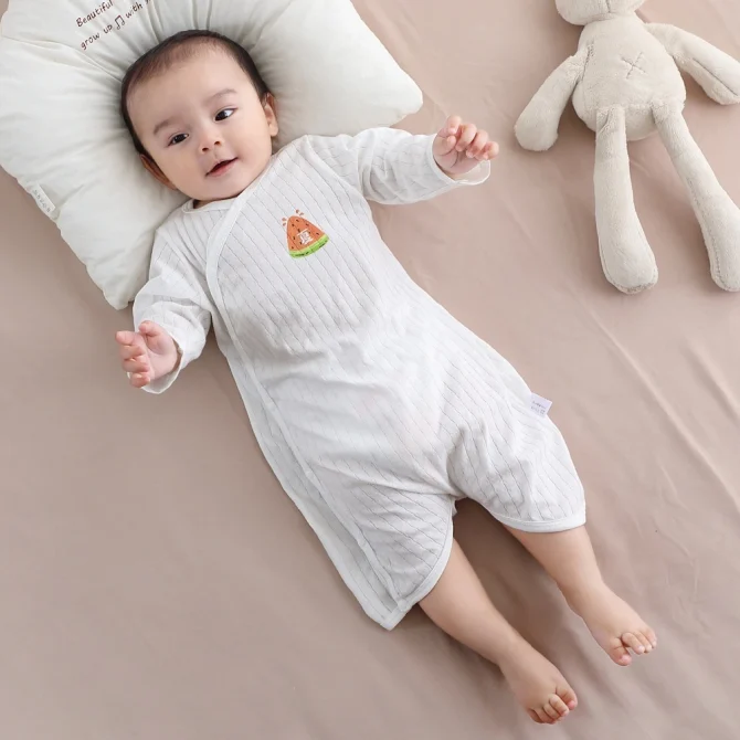 Summer Newborn Baby Homewear Cotton Infant Rompers Soft Baby Pajamas - Image 3