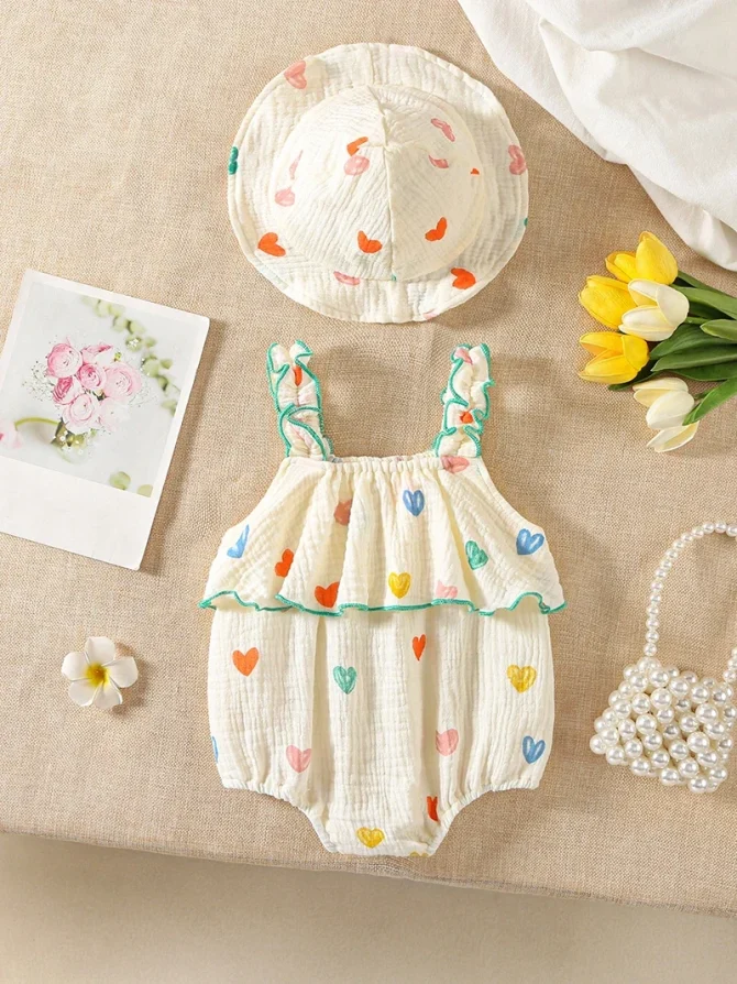Summer Suspenders Bodysuit for Baby Girls 0-2Y - Image 2