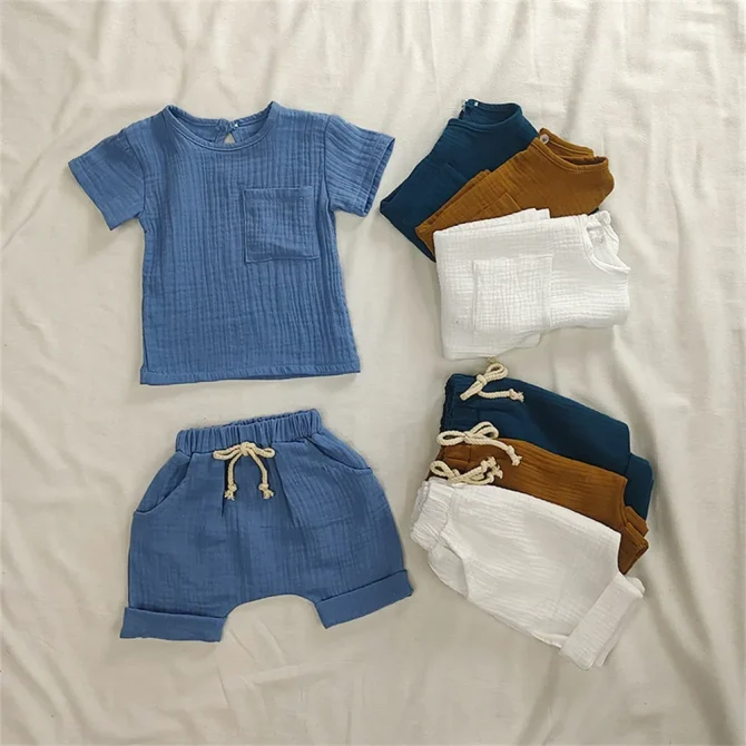 2 Pieces Cotton Newborn Baby Girl Romper T-shirts and Shorts Set - Image 2
