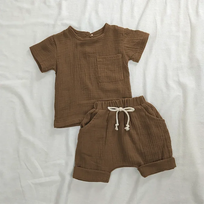 2 Pieces Cotton Newborn Baby Girl Romper T-shirts and Shorts Set - Image 4