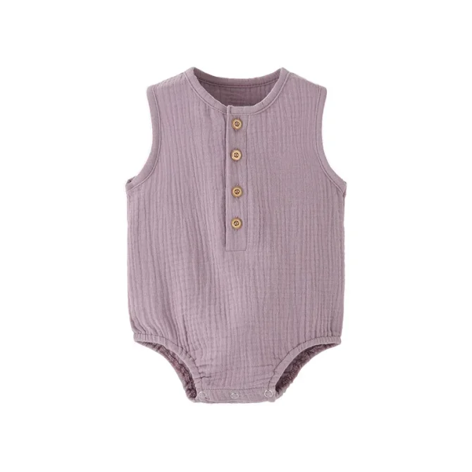 Baby Boy Girl Bodysuit Sleeveless Cotton Linen Romper Newborn Jumpsuit - Image 5