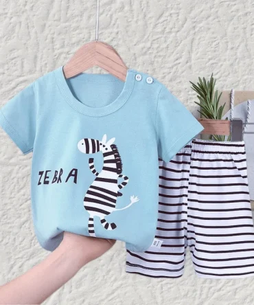 T-shirt+Shorts 2-Piece Cotton Clothing Set Pajamas 0-6 Y