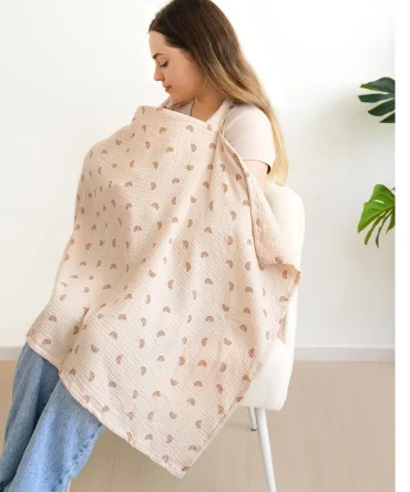 Muslin Privacy Nursing Covers for Breastfeeding with Arch Neckline