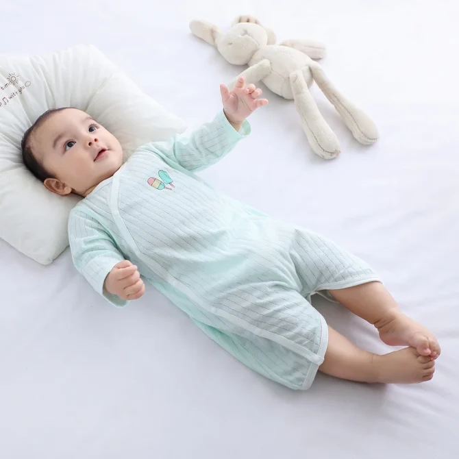 Summer Newborn Baby Homewear Cotton Infant Rompers Soft Baby Pajamas - Image 2