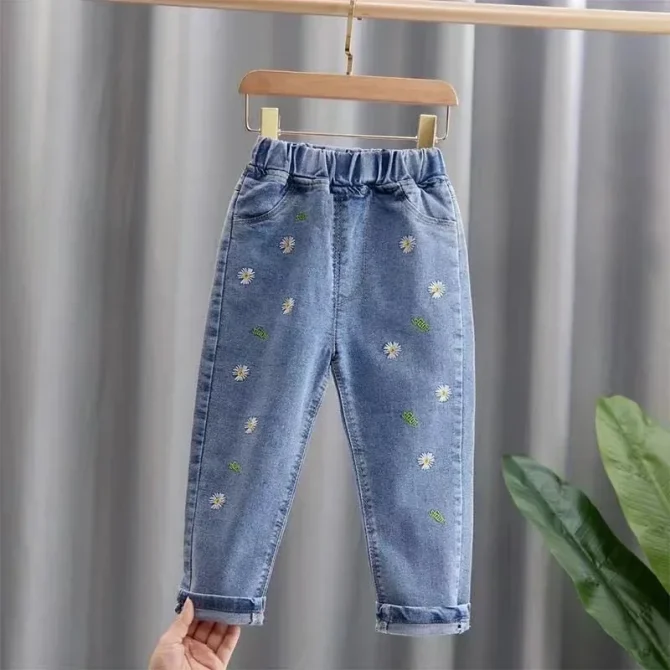 Kids Baby Girls Casual Denim Clothing Pants Bottoms 1 2 3 4 5 6 7 Years - Image 5